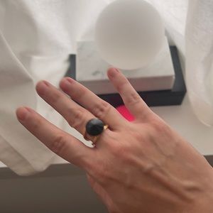 Fendi gold and black By the Way Ring